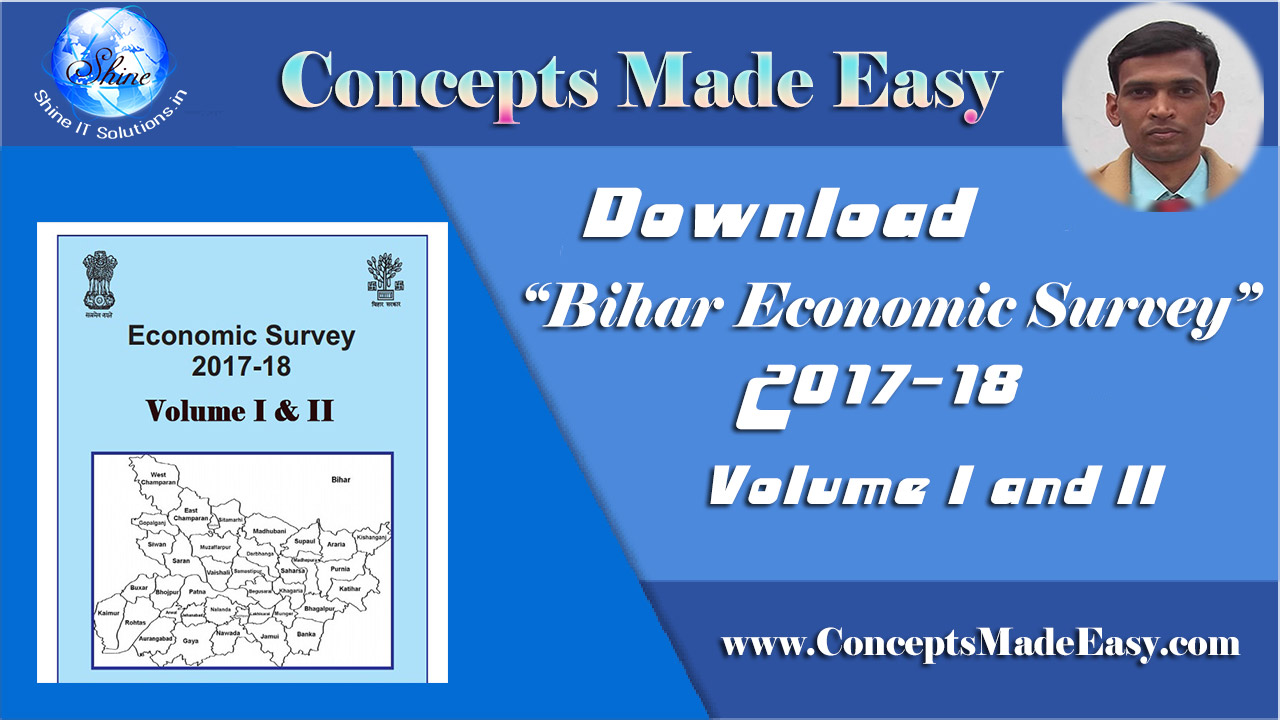 Download Bihar Economic Survey 2017-18 Volume 1 and 2 in PDF
